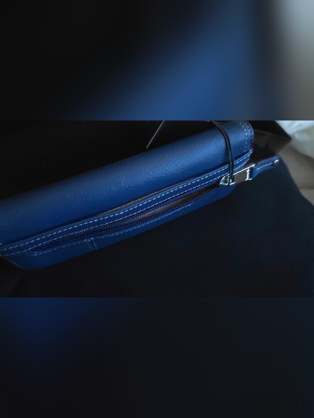Tignanello Blue Women's Leather Flap Wallet with Silver Logo Plaque - Picture 9 of 9